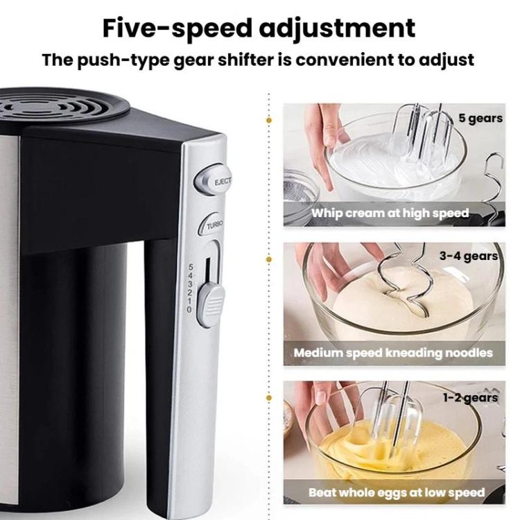 DH166 300W Household Handheld Electric Egg Beater Baking Cake & Cream Mixer, EU Plug
