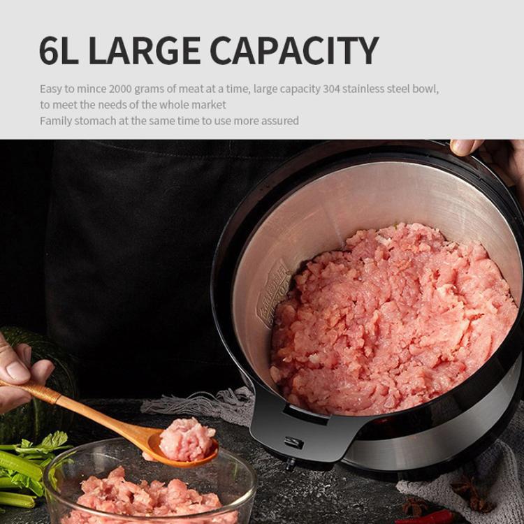 500W 6L Large-Capacity Stainless Steel Meat Grinder Multifunctional Garlic Chopper, EU Plug, UK Plug