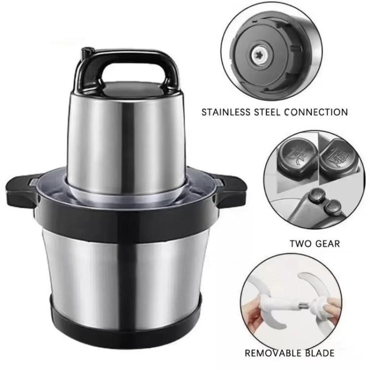 500W 6L Large-Capacity Stainless Steel Meat Grinder Multifunctional Garlic Chopper, EU Plug, UK Plug