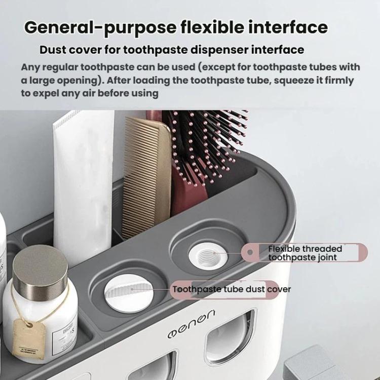 Mengni Bathroom Toothbrush Holder With Dual Toothpaste Dispenser Mouthwash Cup Set, 2 Cups, 3 Cups, 4 Cups, 5 Cups