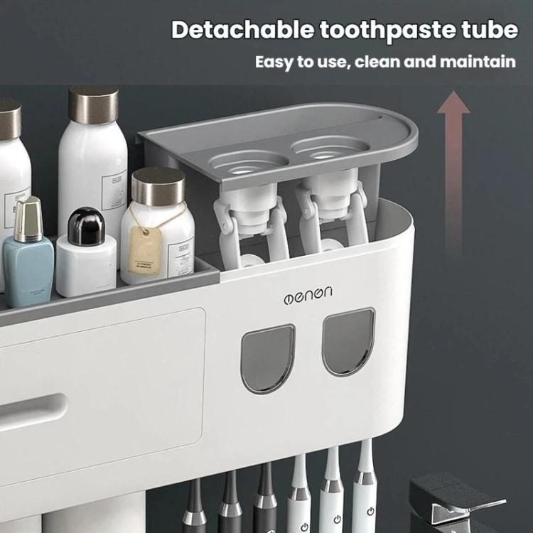 Mengni Bathroom Toothbrush Holder With Dual Toothpaste Dispenser Mouthwash Cup Set, 2 Cups, 3 Cups, 4 Cups, 5 Cups