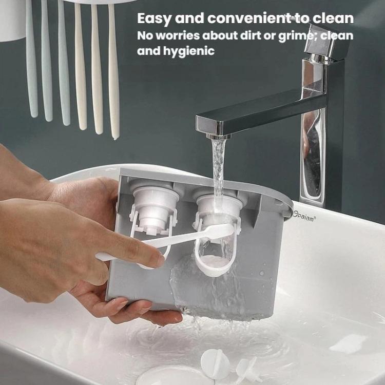 Mengni Bathroom Toothbrush Holder With Dual Toothpaste Dispenser Mouthwash Cup Set, 2 Cups, 3 Cups, 4 Cups, 5 Cups