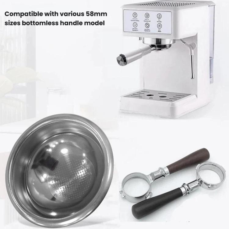 58mm Stainless Steel Spherical Bottom Precision Portafilter Basket Enhanced Espresso Extraction Filter