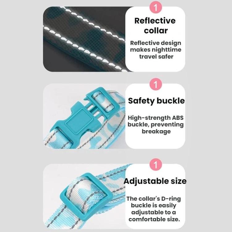 Pet Double-section P-shaped Leash Multi-functional Collar Walking Lead, S, M