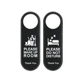 Double-Sided Leather Door Sign For Hotels Please Make Up Room & Do Not Disturb Reversible Hanger, Hotels Door Sign
