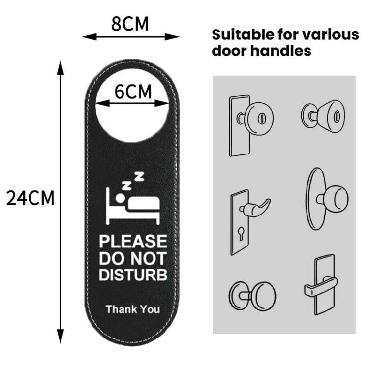 Double-Sided Leather Door Sign For Hotels Please Make Up Room & Do Not Disturb Reversible Hanger, Hotels Door Sign