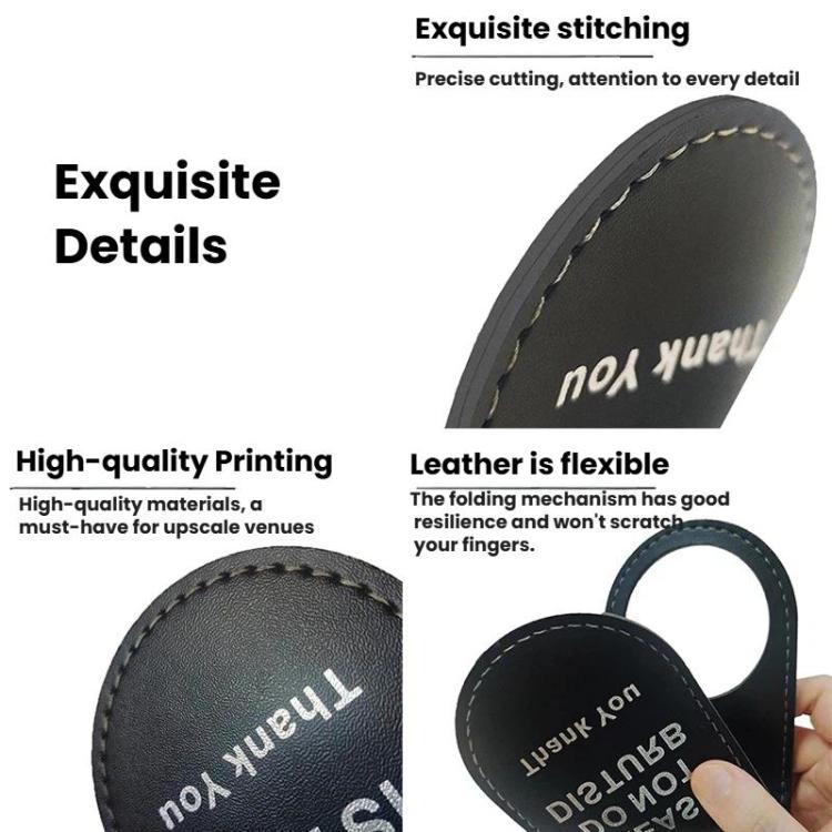 Double-Sided Leather Door Sign For Hotels Please Make Up Room & Do Not Disturb Reversible Hanger, Hotels Door Sign