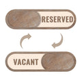 Sliding Door Status Sign for Reserved or Vacant Rooms Self-Adhesive Wood Grain Label for Private Dining Rooms, Spas, Sliding Spas Sign