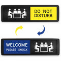 Sliding Do Not Disturb/Welcome Please Knock Sign with Self-Adhesive Backing for Meeting Rooms & Offices, Office Sign