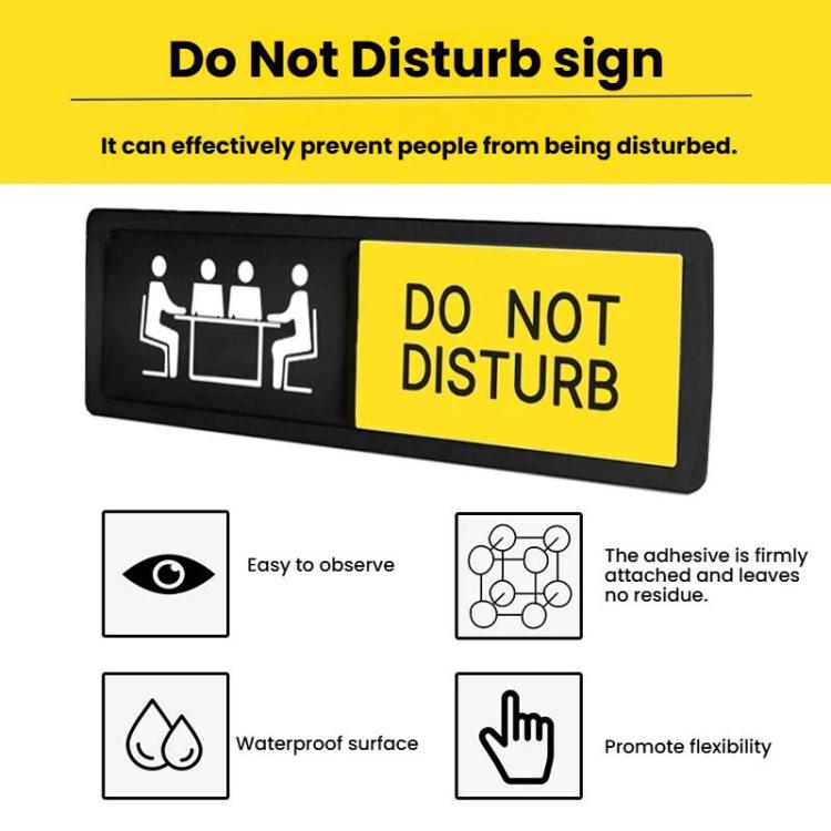 Sliding Do Not Disturb/Welcome Please Knock Sign with Self-Adhesive Backing for Meeting Rooms & Offices, Office Sign
