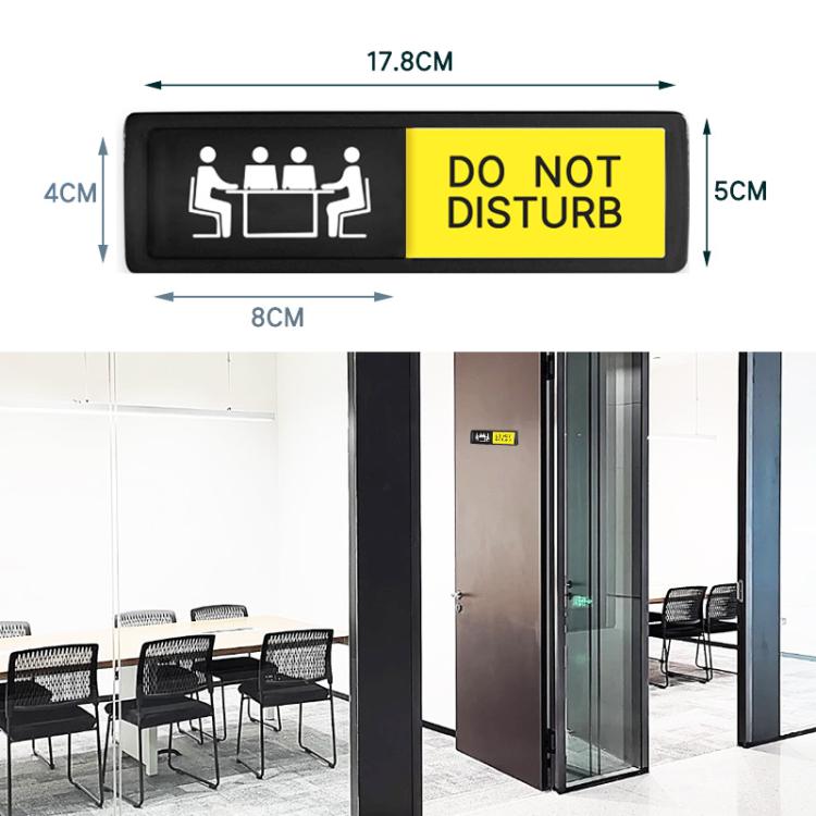 Sliding Do Not Disturb/Welcome Please Knock Sign with Self-Adhesive Backing for Meeting Rooms & Offices, Office Sign