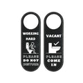 Double-Sided Toilet Door Sign Working Hard Do Not Disturb / Vacant Please Come In Hanger, Toilet Door Sign