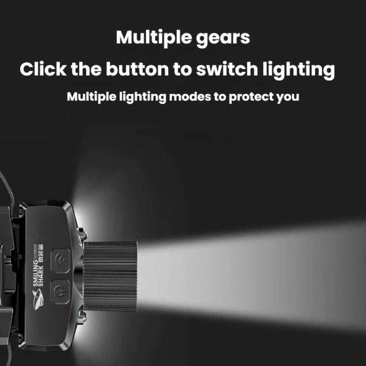 Outdoor Mechanical Zoom LED Headlamp Flood Light Rechargeable For Night Running Fishing, SMILING SHARK TD-0187A, SMILING SHARK TD-0187B