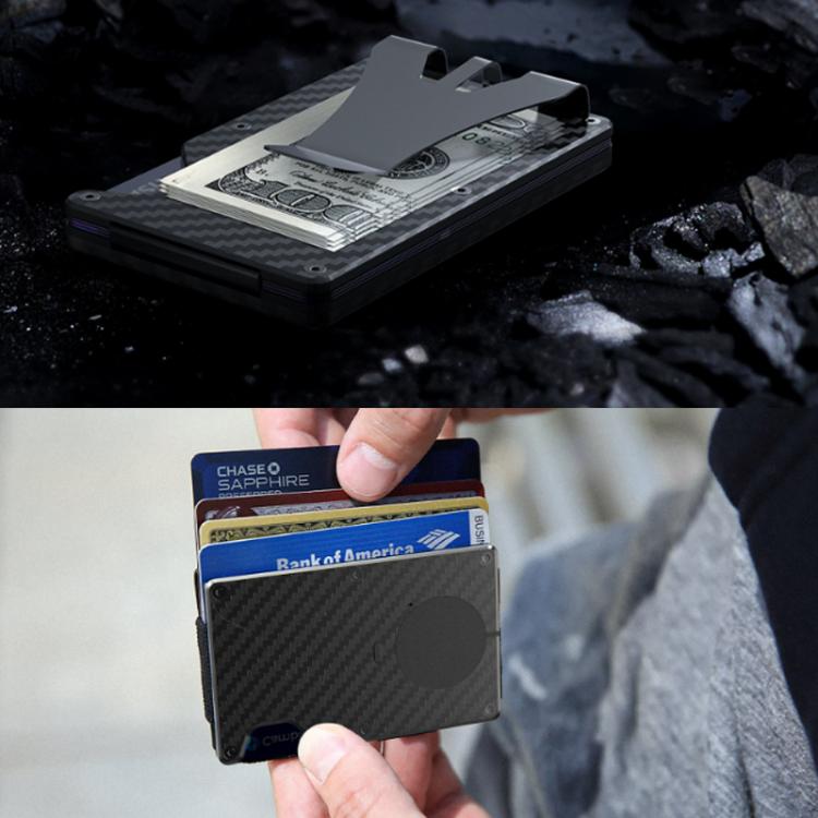 Find My Enabled Metal Wallet Built-in Tracker Chip & RFID Blocking  Anti-Loss Aluminum Card Holder with Sound Alert