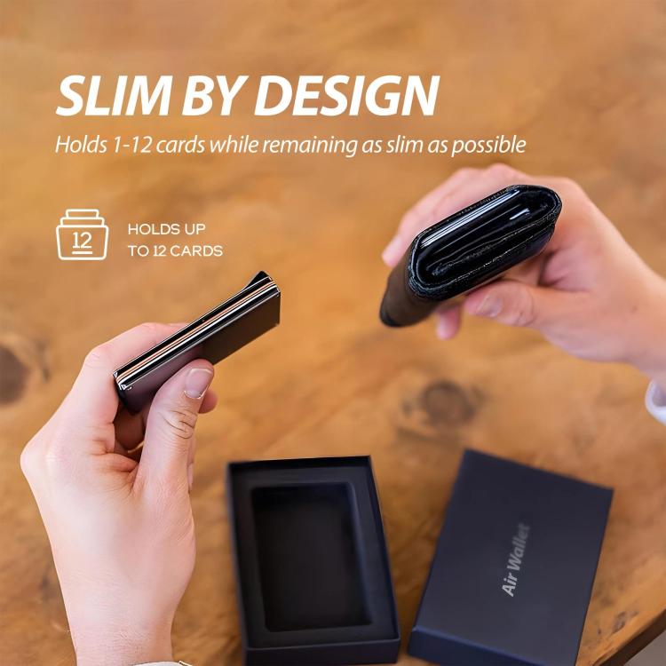 Find My Enabled Metal Wallet Built-in Tracker Chip & RFID Blocking  Anti-Loss Aluminum Card Holder with Sound Alert