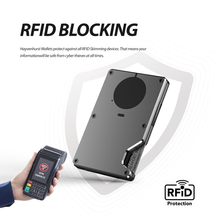 Find My Enabled Metal Wallet Built-in Tracker Chip & RFID Blocking  Anti-Loss Aluminum Card Holder with Sound Alert