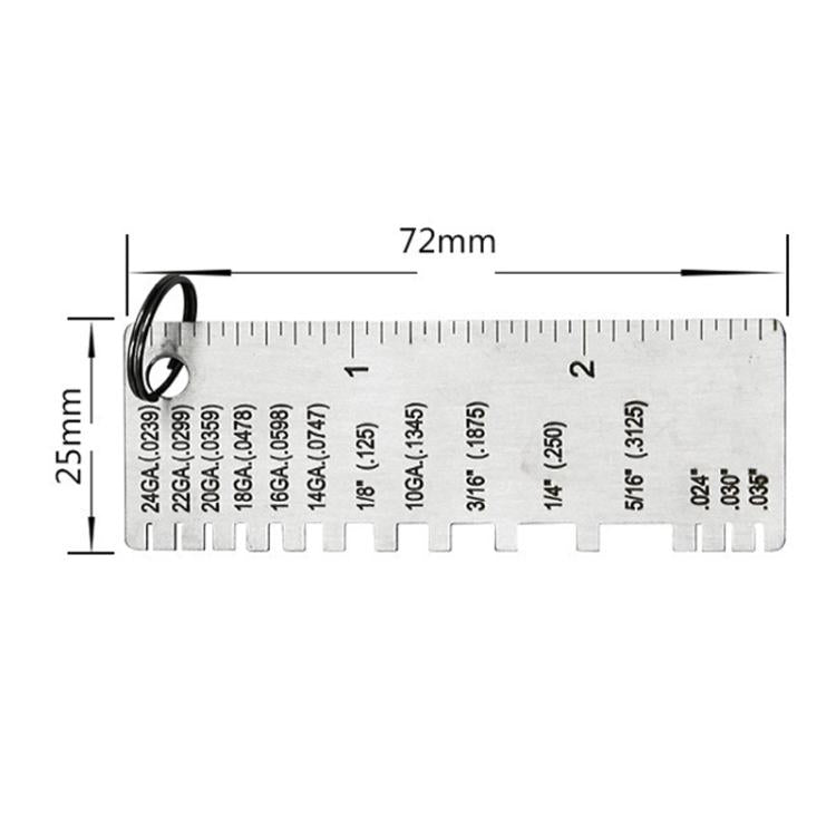 Stainless Steel Thickness Gauge For Weld Inspection, 0.0239-0.035 inch