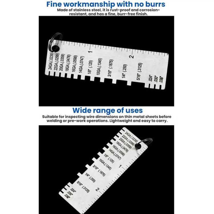 Stainless Steel Thickness Gauge For Weld Inspection, 0.0239-0.035 inch