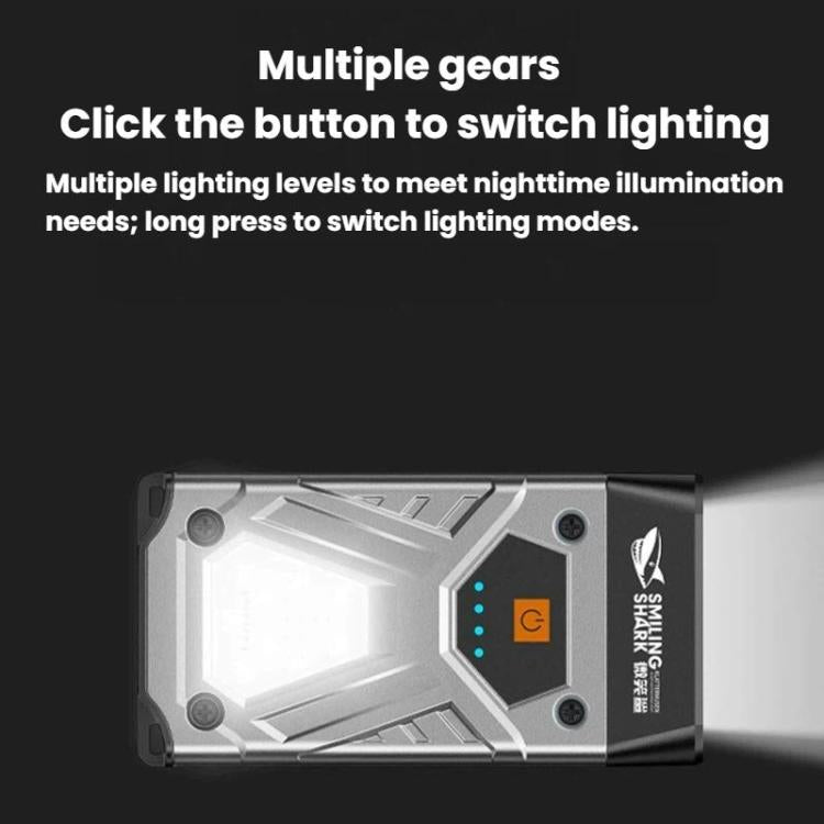 SMILING SHARK SD-5369 Portable Magnetic Flashlight With Power Display Outdoor Wide Flood Light