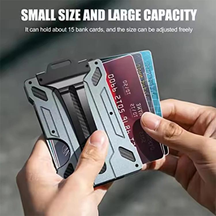 Aluminum RFID Blocking Badge Holder with Clear Card Window Metal ID Card Wallet With Belt Clip