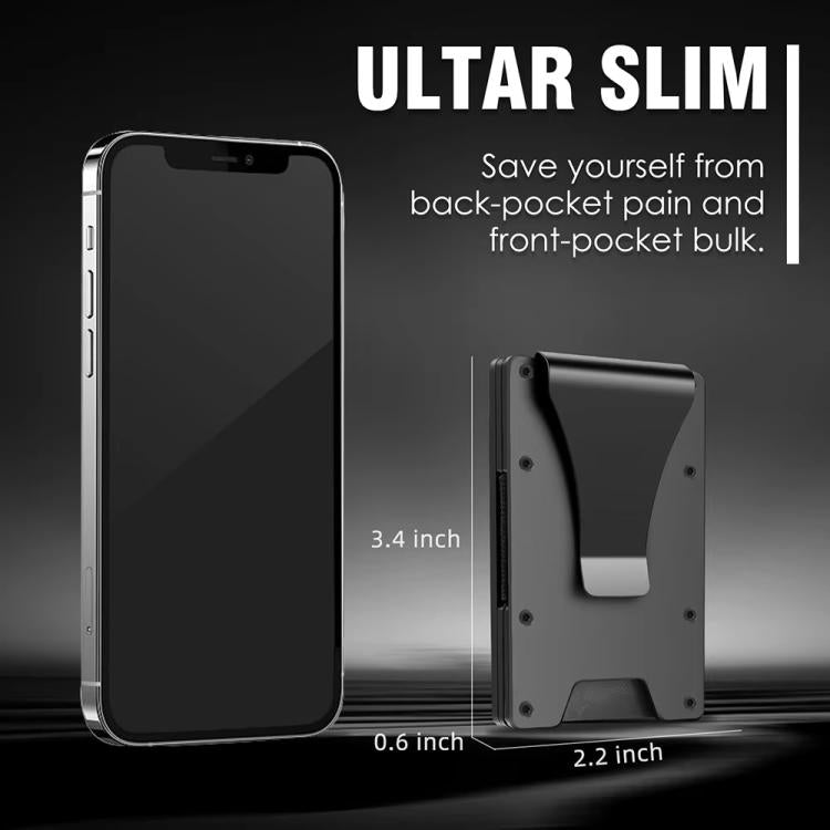 Ultra Slim Aluminum Badge Holder & Card Wallet RFID Blocking Name Tag Case Credit Card Metal Holder