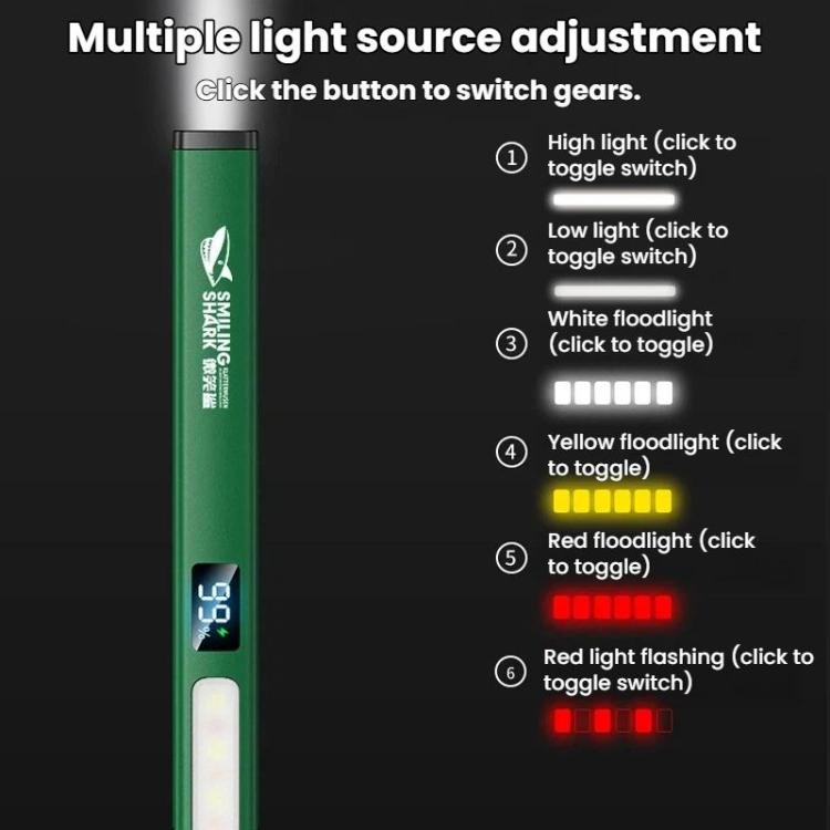 SMILING SHARK GZ-5112 Multi-Functional Outdoor Rechargeable Work Light Portable Magnetic Flashlight, GZ-5112