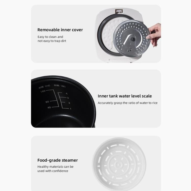400W 2L Electric Rice Cooker with Color Screen 10 Preset Menus, 24H Smart Booking for 1-2 People, EU Plug 220V, UK Plug 220V, US Plug 110V