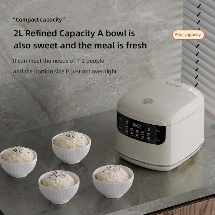 400W 2L Electric Rice Cooker with Color Screen 10 Preset Menus, 24H Smart Booking for 1-2 People, EU Plug 220V, UK Plug 220V, US Plug 110V