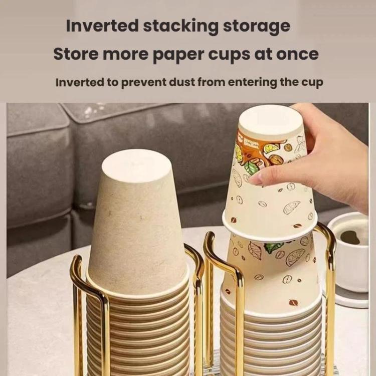 Acrylic Paper Cup Holder Single-Use Cup Dispenser, Single Cup Gold, Dual-Cup Gold, Single Cup Silver, Dual-Cup Silver