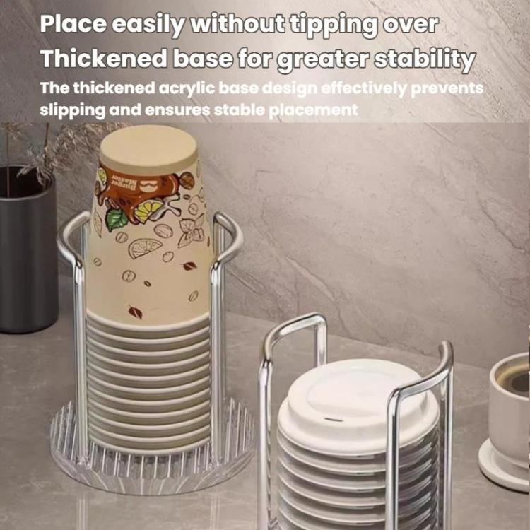 Acrylic Paper Cup Holder Single-Use Cup Dispenser, Single Cup Gold, Dual-Cup Gold, Single Cup Silver, Dual-Cup Silver