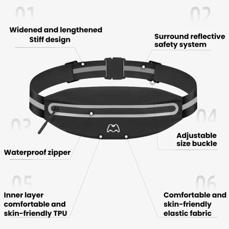 OUDU Lightweight Waterproof Reflective Waist Pack For Men Women Outdoor Portable Phone Bag