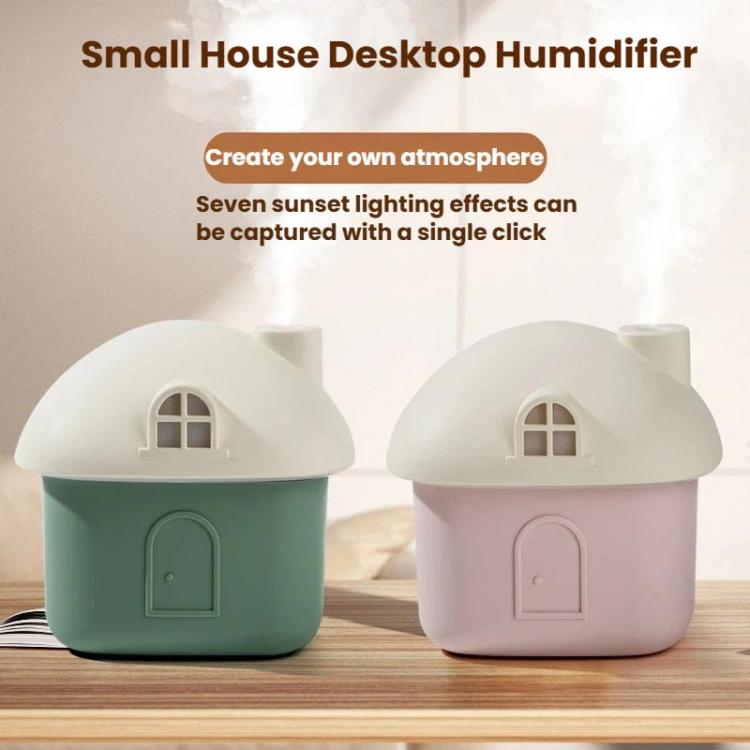 Little House Shape Mini Desktop Humidifier USB Silent Humidifier With Colorful Lights