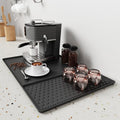 Silicone Coffee Machine Mat Non-Slip Heat-Resistant Draining Tray For Dining Table, Horizontal Stripes Black, Horizontal Stripes Grey, Vertical Stripes Black, Vertical Stripes Grey, Loop Pattern Black, Loop Pattern Grey