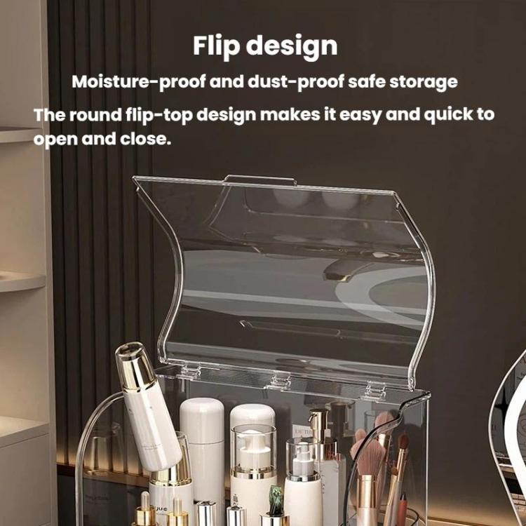 Cosmetic Storage Box With Lid Large Capacity Drawer-Type Desktop Organizer