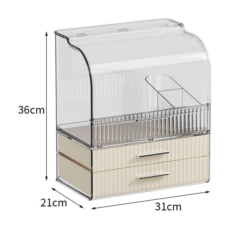 Cosmetic Storage Box With Lid Large Capacity Drawer-Type Desktop Organizer
