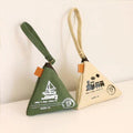 2pcs Retro Zongzi-Shaped Coin Purse Mini Canvas Coin Bag