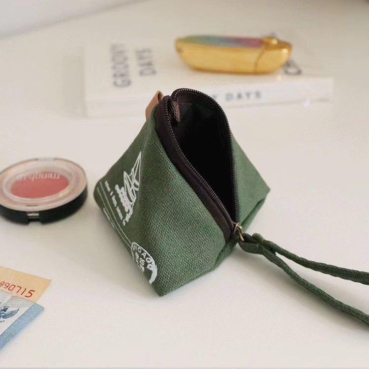 2pcs Retro Zongzi-Shaped Coin Purse Mini Canvas Coin Bag