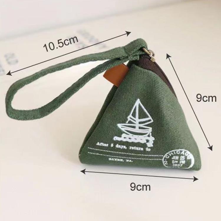 2pcs Retro Zongzi-Shaped Coin Purse Mini Canvas Coin Bag