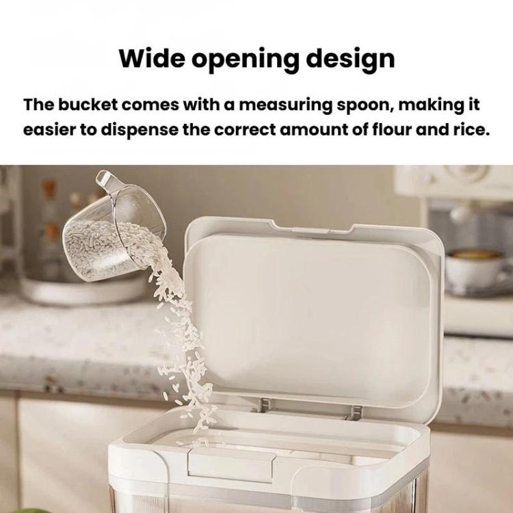 Press Flip Lid Rice Bucket For Home Kitchen Insect-Proof & Moisture-Proof Cereal Storage Container, 2.9L, 5L, 10L, 15L