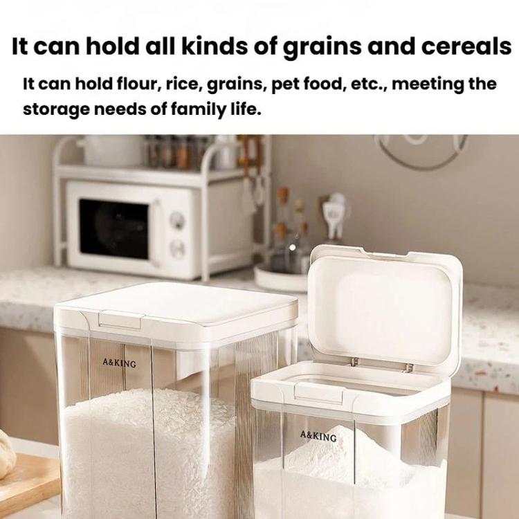 Press Flip Lid Rice Bucket For Home Kitchen Insect-Proof & Moisture-Proof Cereal Storage Container, 2.9L, 5L, 10L, 15L
