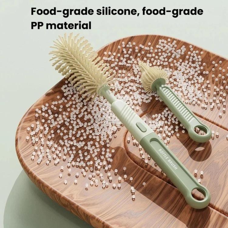 Multifunctional Straight Handle Silicone Bottle Brush Portable Water Cup Cleaning Brush Set