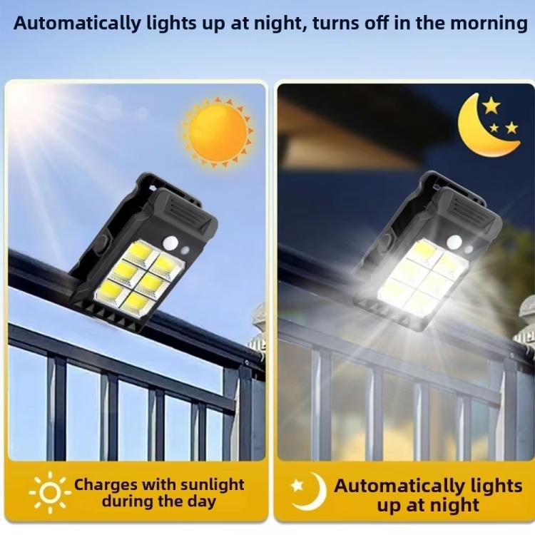 Solar Clip-On Light Outdoor Motion-Sensor Garden Light, 6 Cells 24LEDs, 1 Cell 24LEDs, 6 Cells 24COB, 1 Cell 24COB