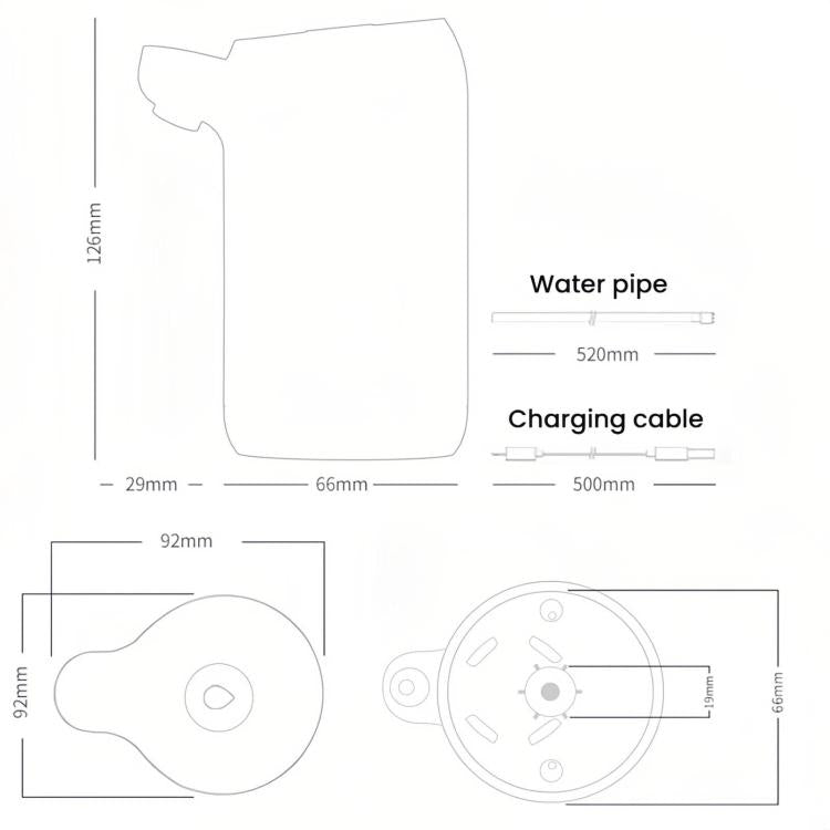 Automatic Water Bottle Pump With Indicator Light USB Charging Water Dispenser For Home & Office
