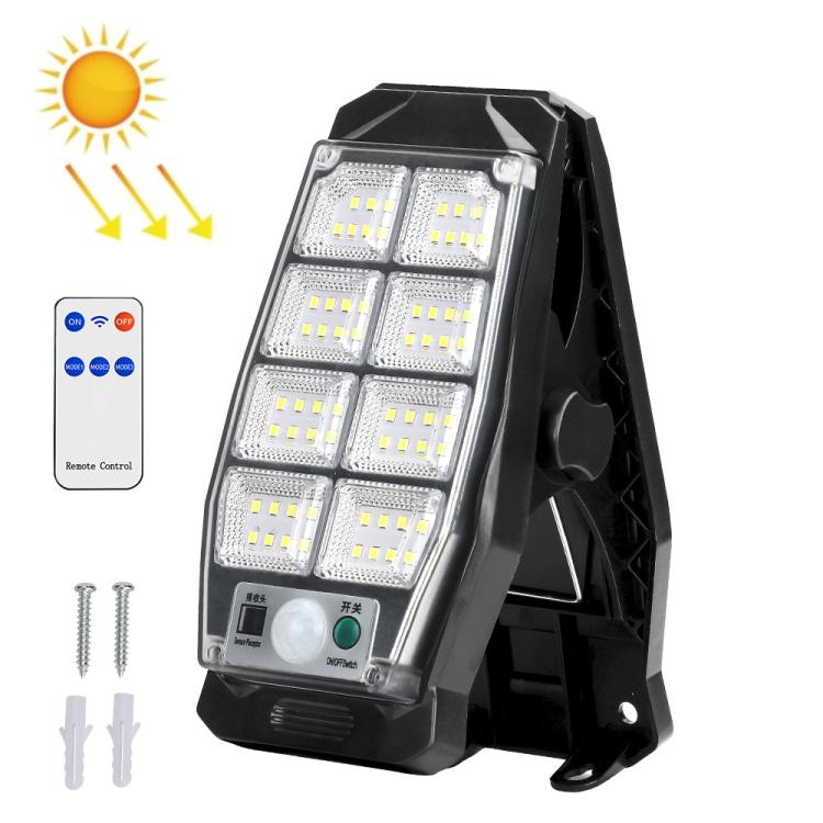Solar Waterproof Clip-On Wall Light Outdoor Garden Fence Light Motion-Sensing Pathway Lamp, 8 Cells COB Remote Control, 8 Cells LED Remote Control, 2 Cells LED, 2 Cells COB