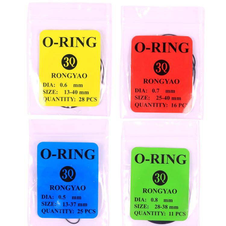 4-Size Watch Back Cover O-Ring Seal Kit 0.5mm/0.6mm/0.7mm/0.8mm Gasket Set for Watch Repair
