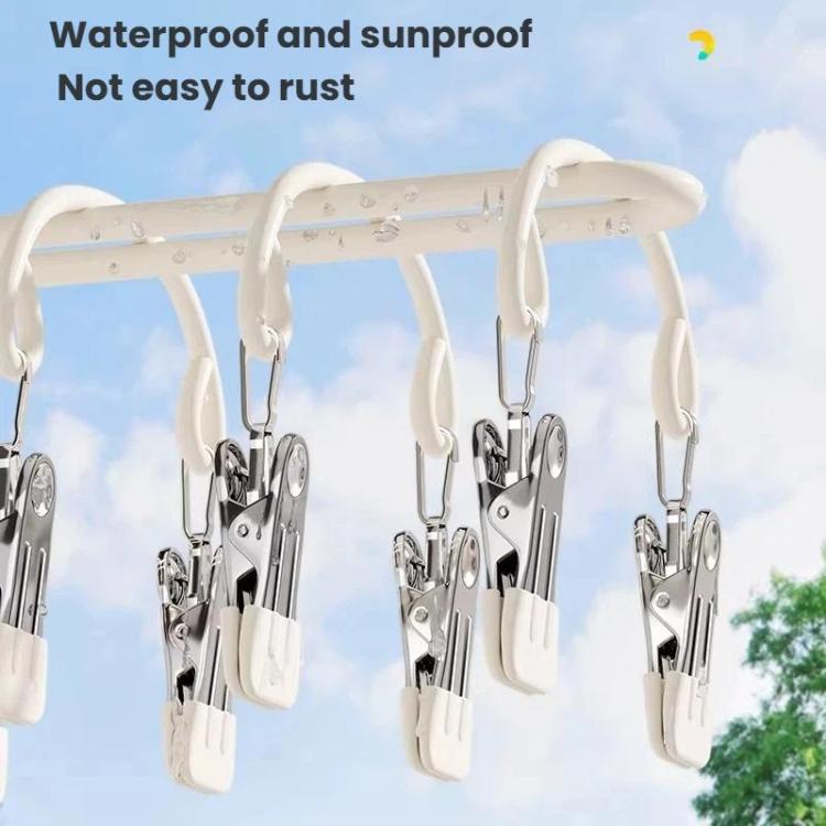 Stainless Steel Windproof 20 Clips Clothes Hanger Socks Underwear Drying Clips