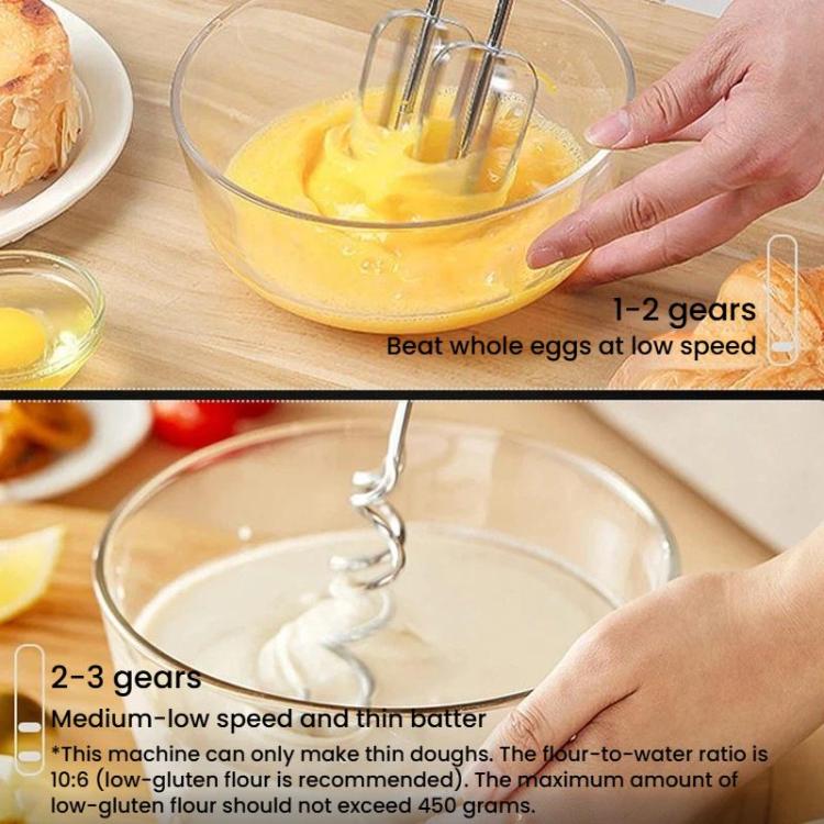 Home Use Handheld Electric Egg Whisk Wireless Dual-Head Dough Mixer & Blender