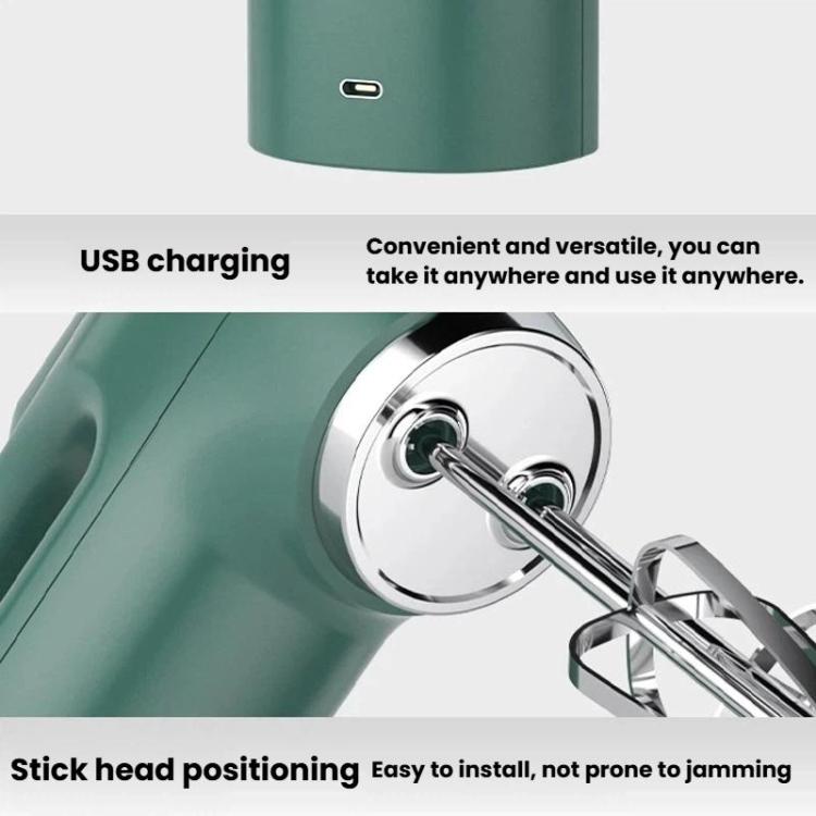 Home Use Handheld Electric Egg Whisk Wireless Dual-Head Dough Mixer & Blender
