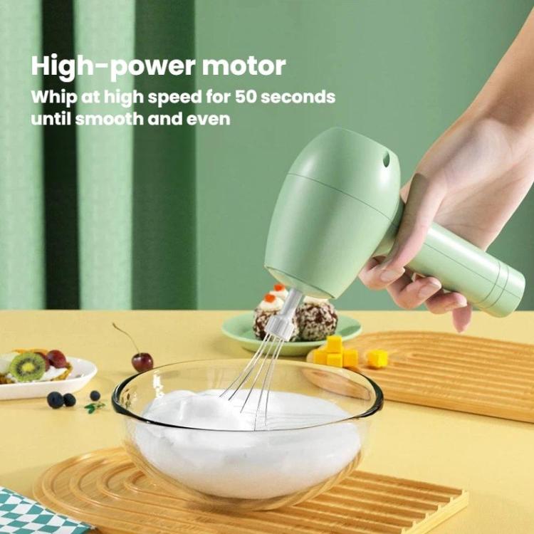 Wireless Electric Egg Whisk With Base Handheld Mini Multifunctional Milk Frother, Single White, Single Green, Dual-Head Green, Dual-Head White