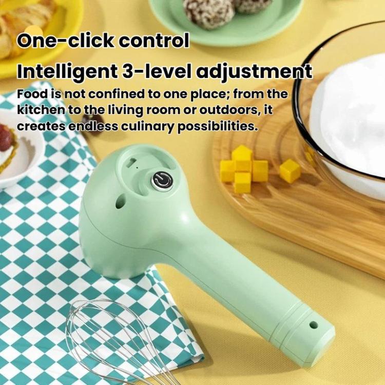 Wireless Electric Egg Whisk With Base Handheld Mini Multifunctional Milk Frother, Single White, Single Green, Dual-Head Green, Dual-Head White
